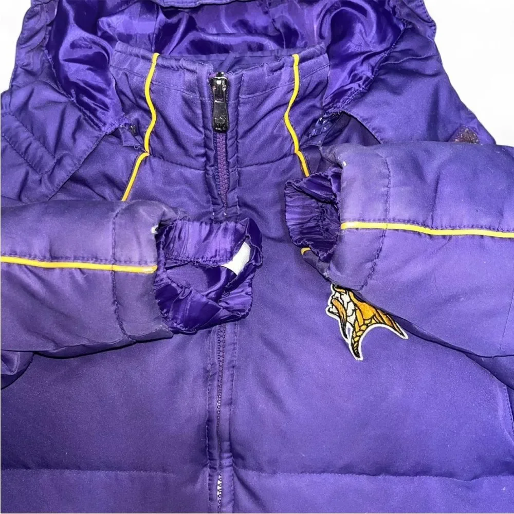 Vintage NFL Vikings Down Puffer Jacket Boys Size Medium 10/12